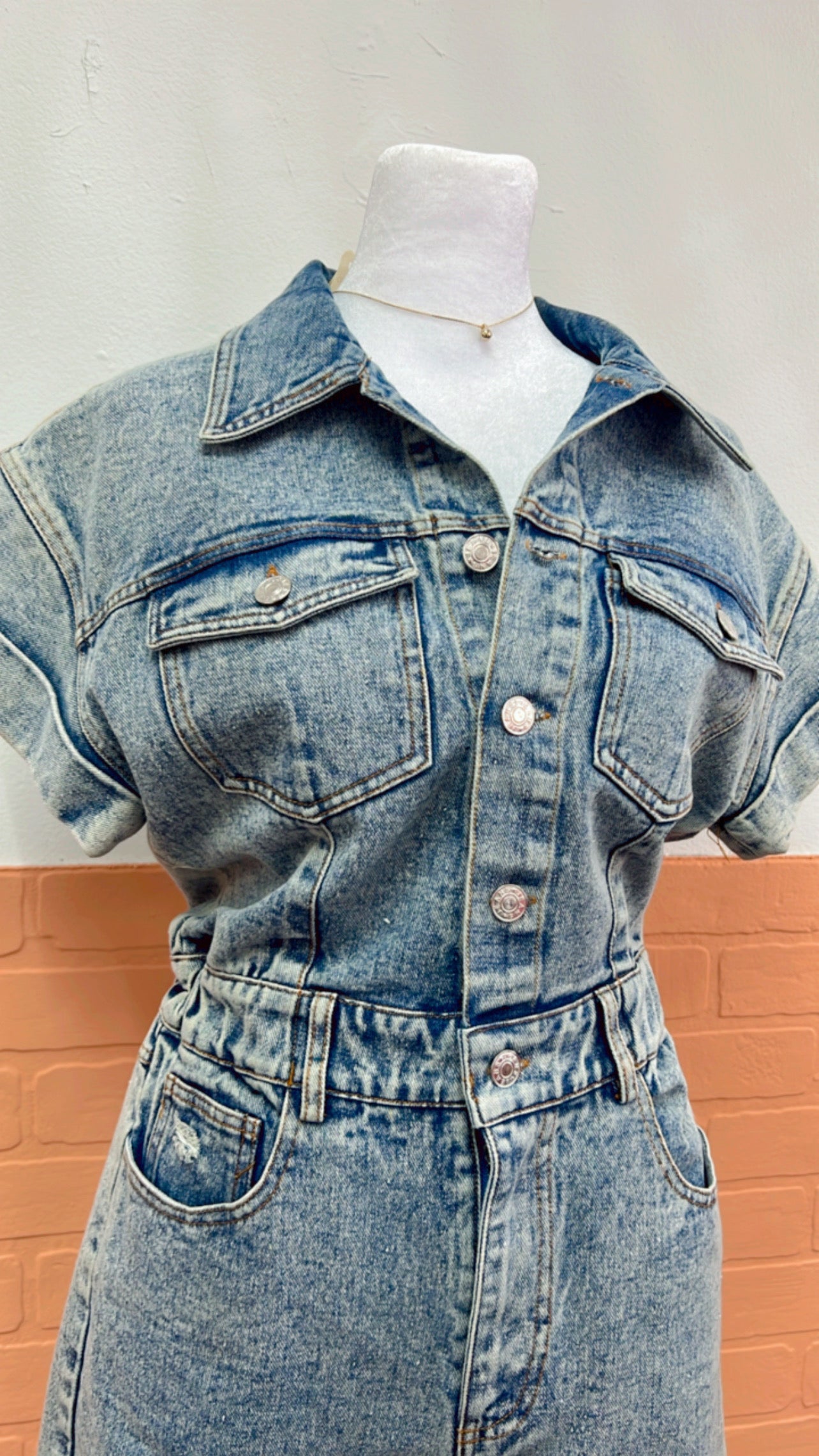 Denim romper