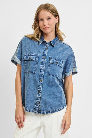 Denim oversized top