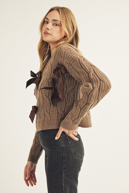 Brown Bow Sweater