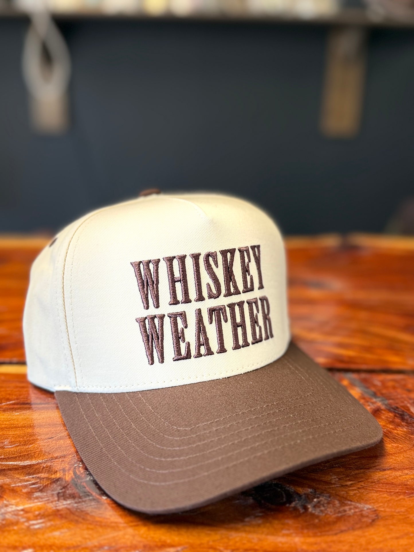 Brown whiskey hat