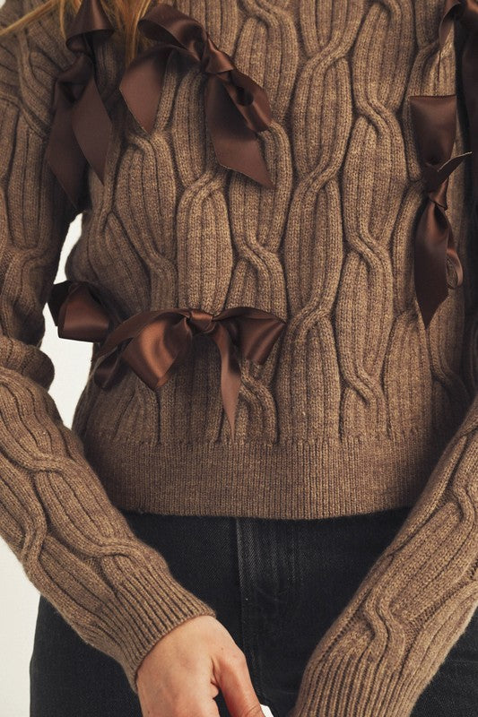 Brown Bow Sweater