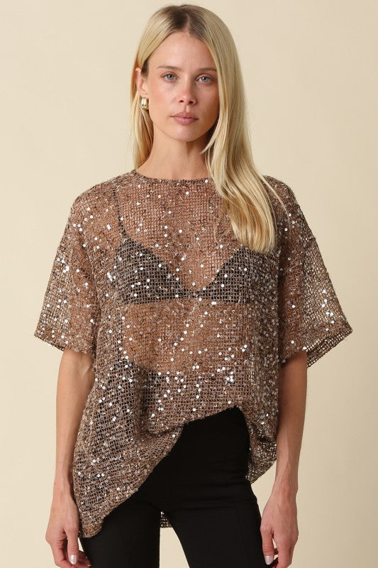 Sequin beige top