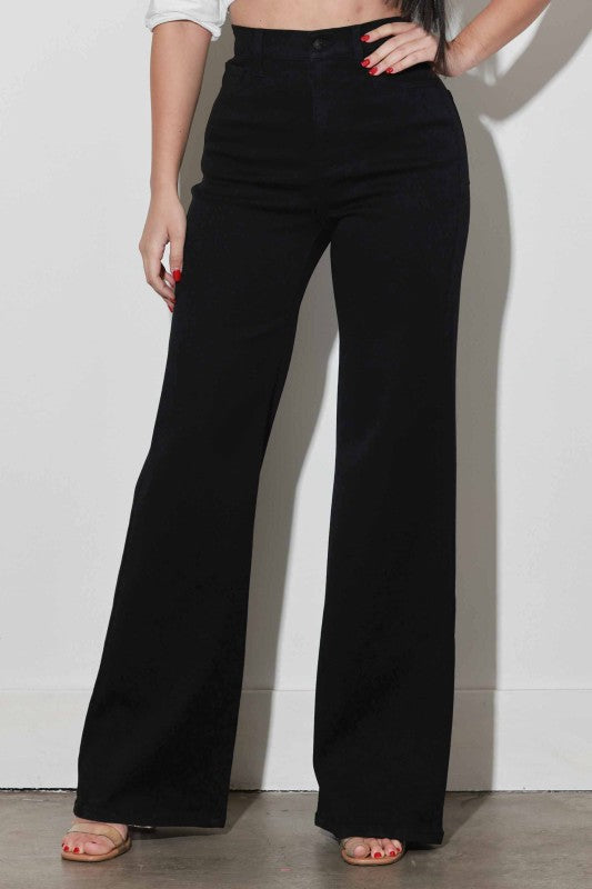 Wide leg black jean
