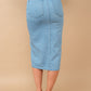 Midi denim pencil skirt