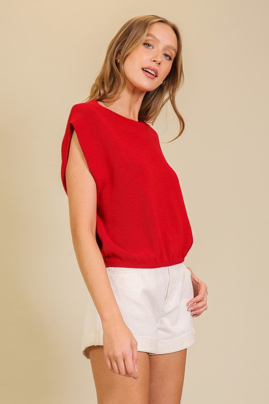 Knit red top